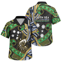 South Sea Islanders And New Caledonia Family Matching Off Shoulder Short Dress and Hawaiian Shirt Nautilus Shell Southern Cross Tribal Pattern DT05 Son's Shirt Black - Polynesian Pride