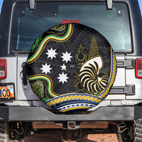South Sea Islanders And New Caledonia Spare Tire Cover Nautilus Shell Southern Cross Tribal Pattern DT05 Black - Polynesian Pride