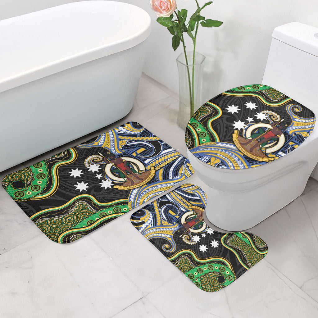 South Sea Islanders And Vanuatu Bathroom Set Boar Tusk Warrior Southern Tribal Pattern DT05 - Polynesian Pride