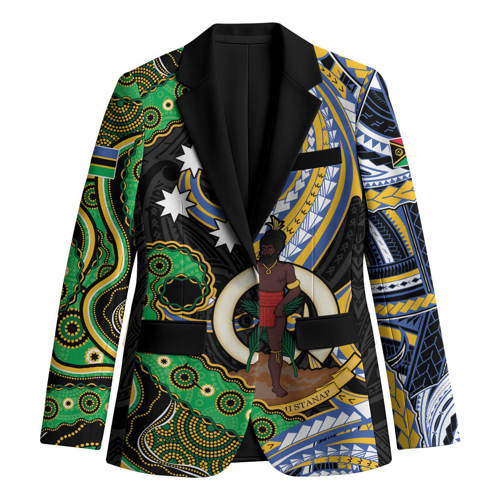 South Sea Islanders And Vanuatu Blazer Boar Tusk Warrior Southern Tribal Pattern DT05 Unisex Black - Polynesian Pride
