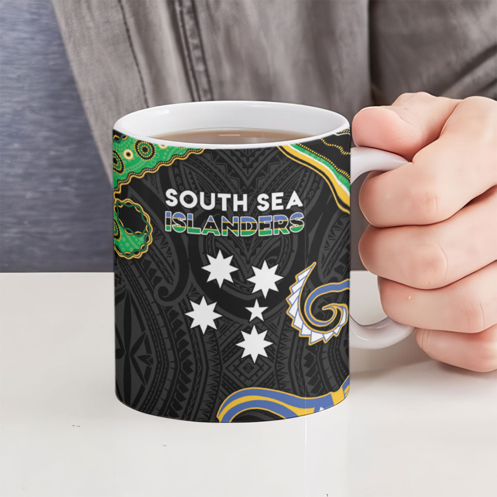 South Sea Islanders And Vanuatu Ceramic Mug Boar Tusk Warrior Southern Tribal Pattern DT05 - Polynesian Pride