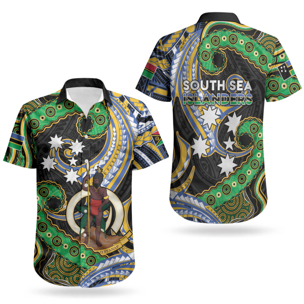 South Sea Islanders And Vanuatu Couples Matching Long Sleeve Bodycon Dress and Hawaiian Shirt Boar Tusk Warrior Southern Tribal Pattern DT05 - Polynesian Pride