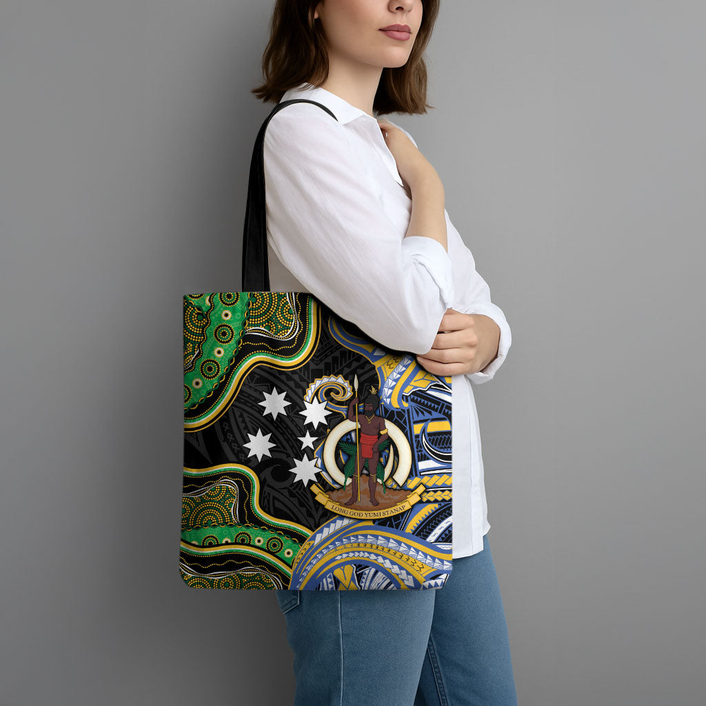 South Sea Islanders And Vanuatu Tote Bag Boar Tusk Warrior Southern Tribal Pattern DT05 - Polynesian Pride