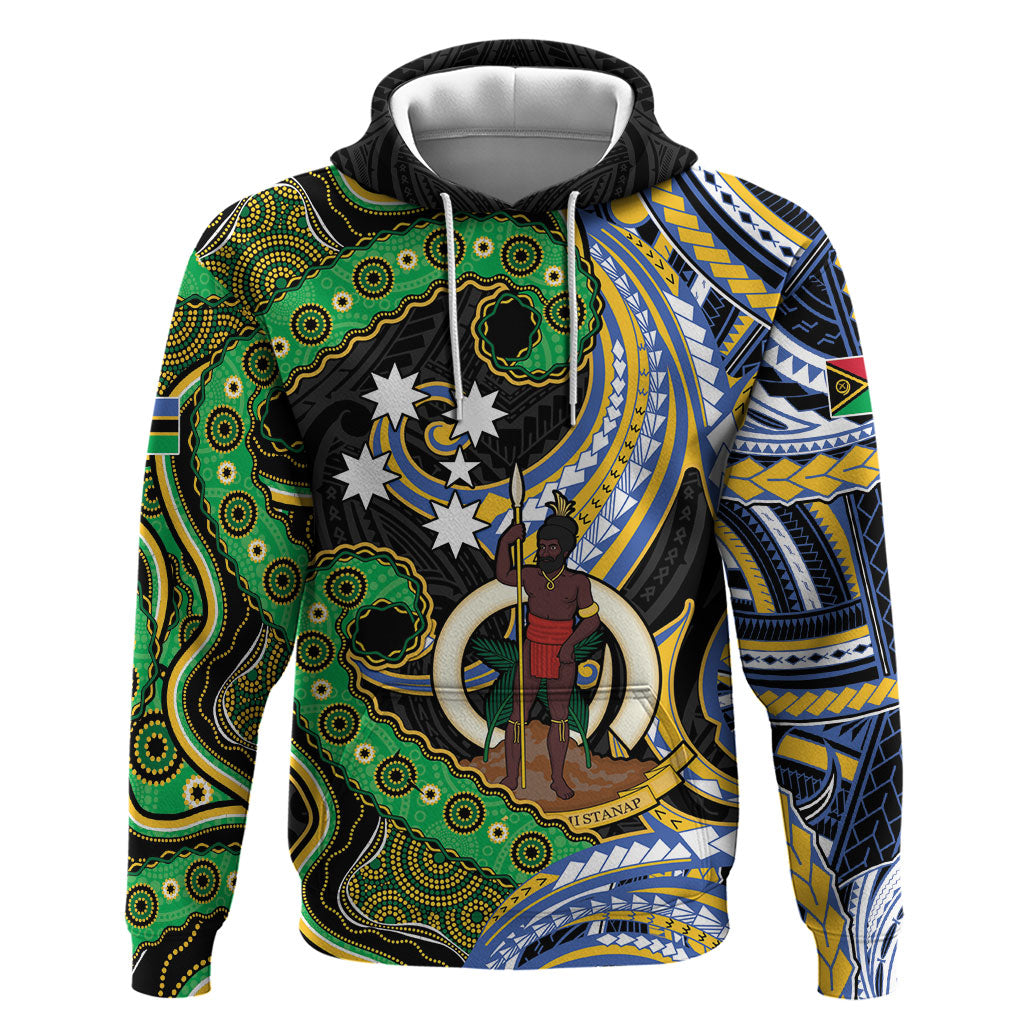 South Sea Islanders And Vanuatu Zip Hoodie Boar Tusk Warrior Southern Tribal Pattern DT05 Pullover Hoodie Black - Polynesian Pride