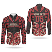 Custom Aotearoa Ngai Te Rangi Couples Matching Off The Shoulder Long Sleeve Dress and Long Sleeve Button Shirt New Zealand Traditional Maori Pattern DT05 - Polynesian Pride