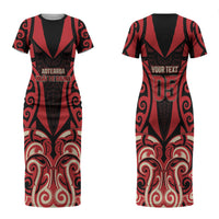 Custom Aotearoa Ngai Te Rangi Couples Matching Short Sleeve Bodycon Dress and Long Sleeve Button Shirt New Zealand Traditional Maori Pattern DT05 - Polynesian Pride