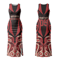 Custom Aotearoa Ngai Te Rangi Couples Matching Tank Maxi Dress and Long Sleeve Button Shirt New Zealand Traditional Maori Pattern DT05 - Polynesian Pride