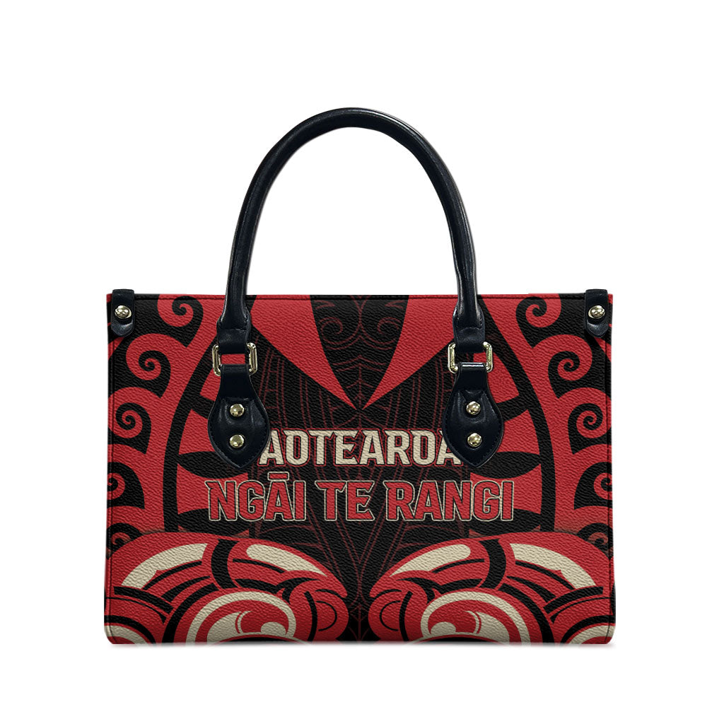 Aotearoa Ngai Te Rangi Leather Bag New Zealand Traditional Maori Pattern DT05 - Polynesian Pride