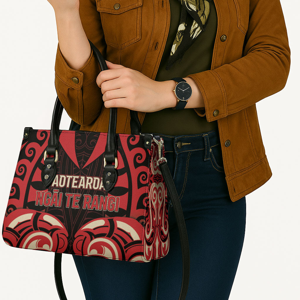 Aotearoa Ngai Te Rangi Leather Bag New Zealand Traditional Maori Pattern DT05 - Polynesian Pride