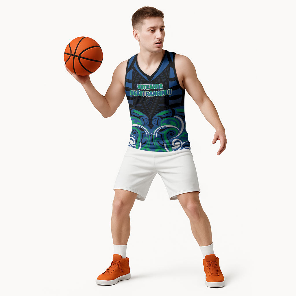 Custom Aotearoa Ngati Ranginui Basketball Jersey New Zealand Traditional Maori Pattern DT05 - Polynesian Pride