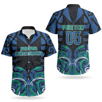 Custom Aotearoa Ngati Ranginui Couples Matching Off The Shoulder Long Sleeve Dress and Hawaiian Shirt New Zealand Traditional Maori Pattern DT05 - Polynesian Pride