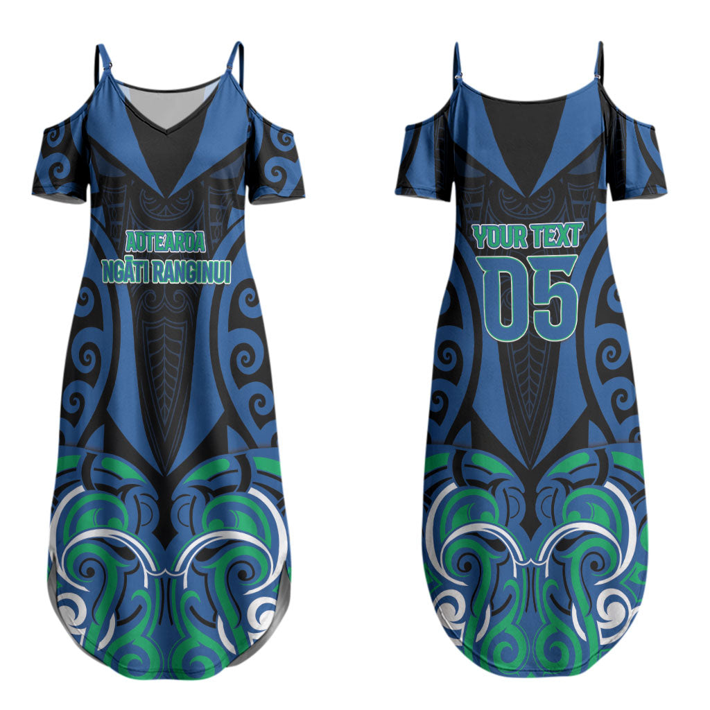 Custom Aotearoa Ngati Ranginui Couples Matching Summer Maxi Dress and Long Sleeve Button Shirt New Zealand Traditional Maori Pattern DT05 - Polynesian Pride