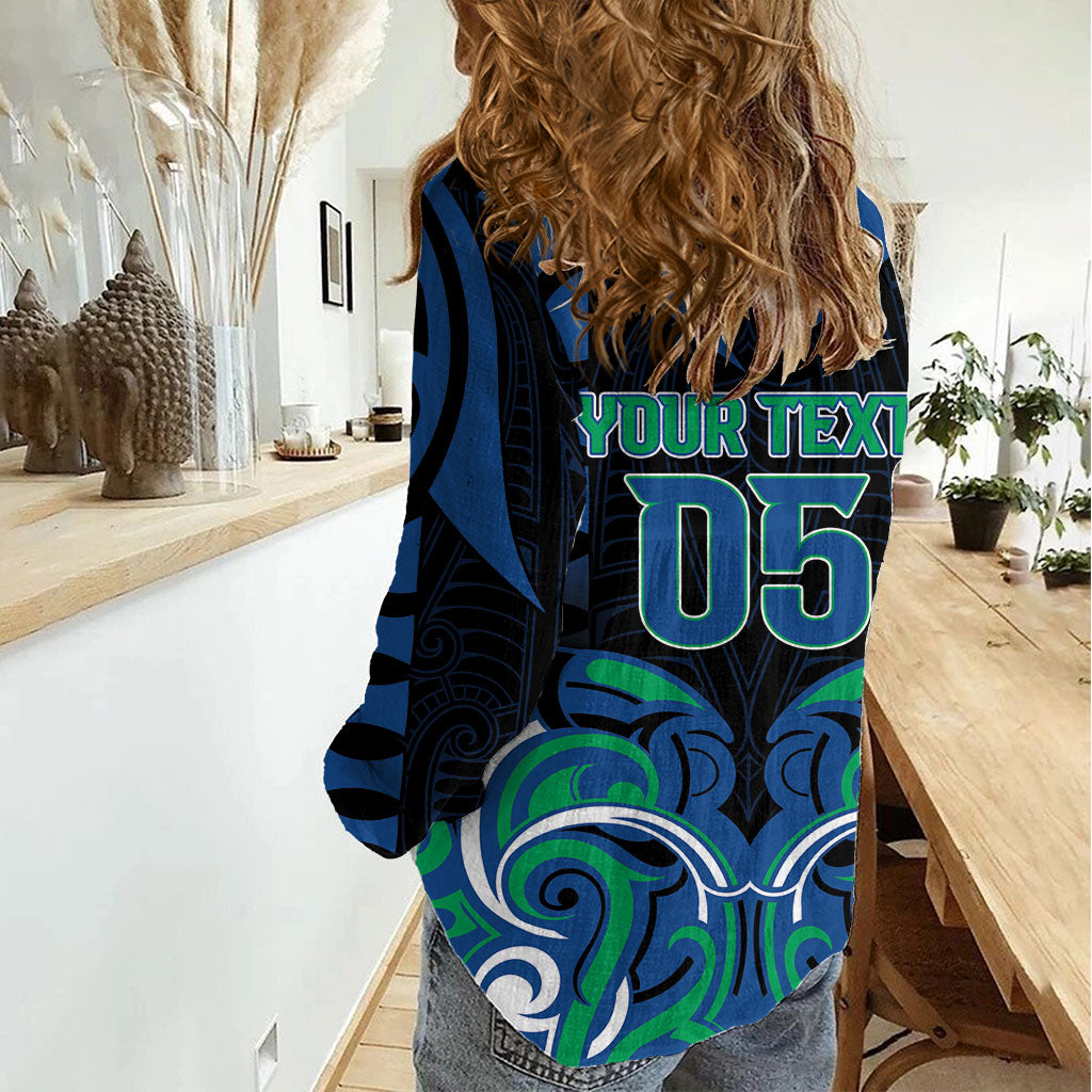 Custom Aotearoa Ngati Ranginui Women Casual Shirt New Zealand Traditional Maori Pattern DT05 - Polynesian Pride