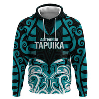 Custom Aotearoa Tapuika Hoodie New Zealand Traditional Maori Pattern DT05 Pullover Hoodie Teal - Polynesian Pride