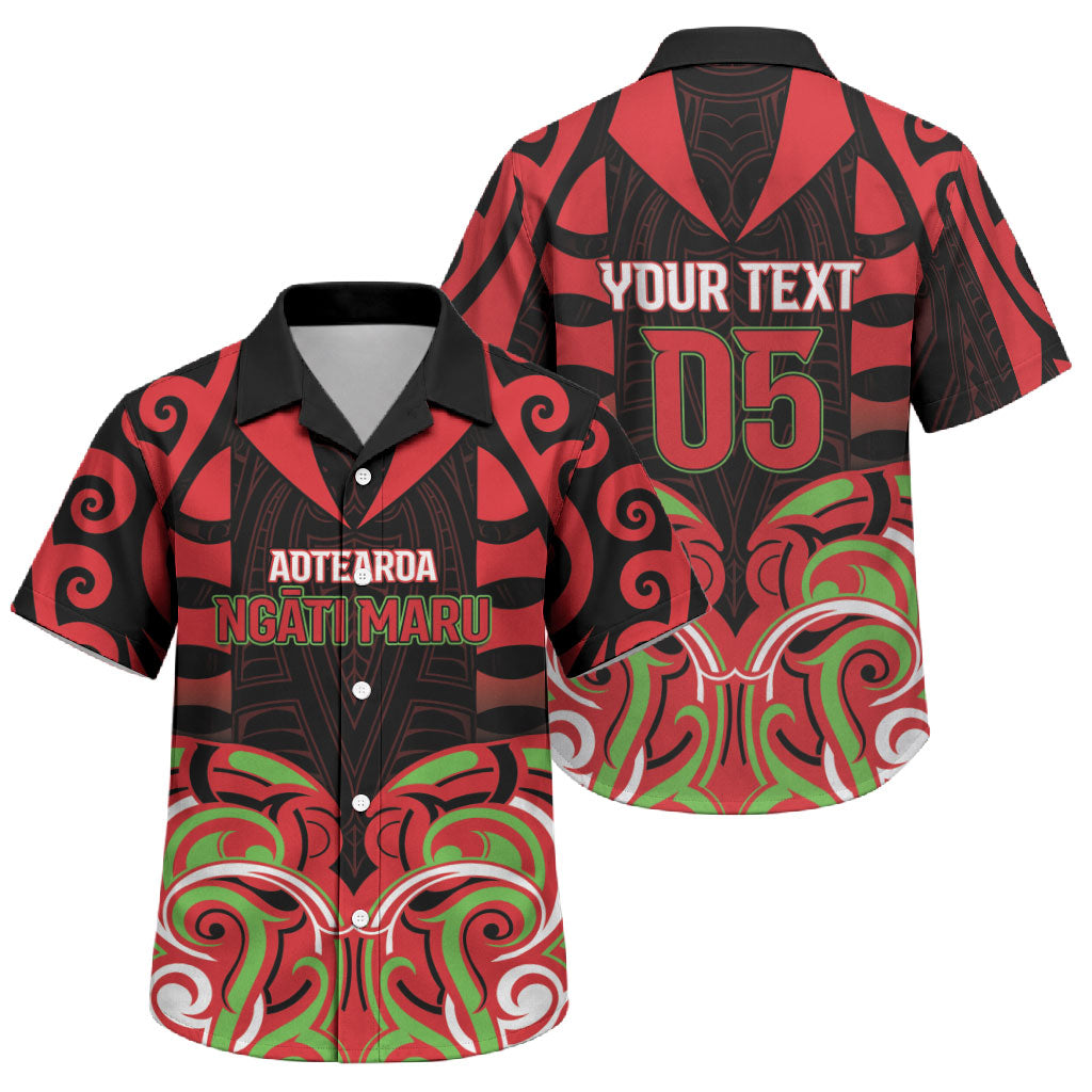 Custom Aotearoa Ngati Maru Family Matching Long Sleeve Bodycon Dress and Hawaiian Shirt New Zealand Traditional Maori Pattern DT05 Son's Shirt Red - Polynesian Pride