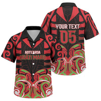 Custom Aotearoa Ngati Maru Family Matching Off Shoulder Short Dress and Hawaiian Shirt New Zealand Traditional Maori Pattern DT05 Son's Shirt Red - Polynesian Pride