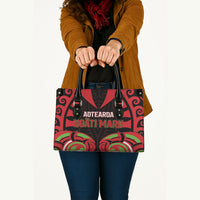 Aotearoa Ngati Maru Leather Bag New Zealand Traditional Maori Pattern DT05 - Polynesian Pride