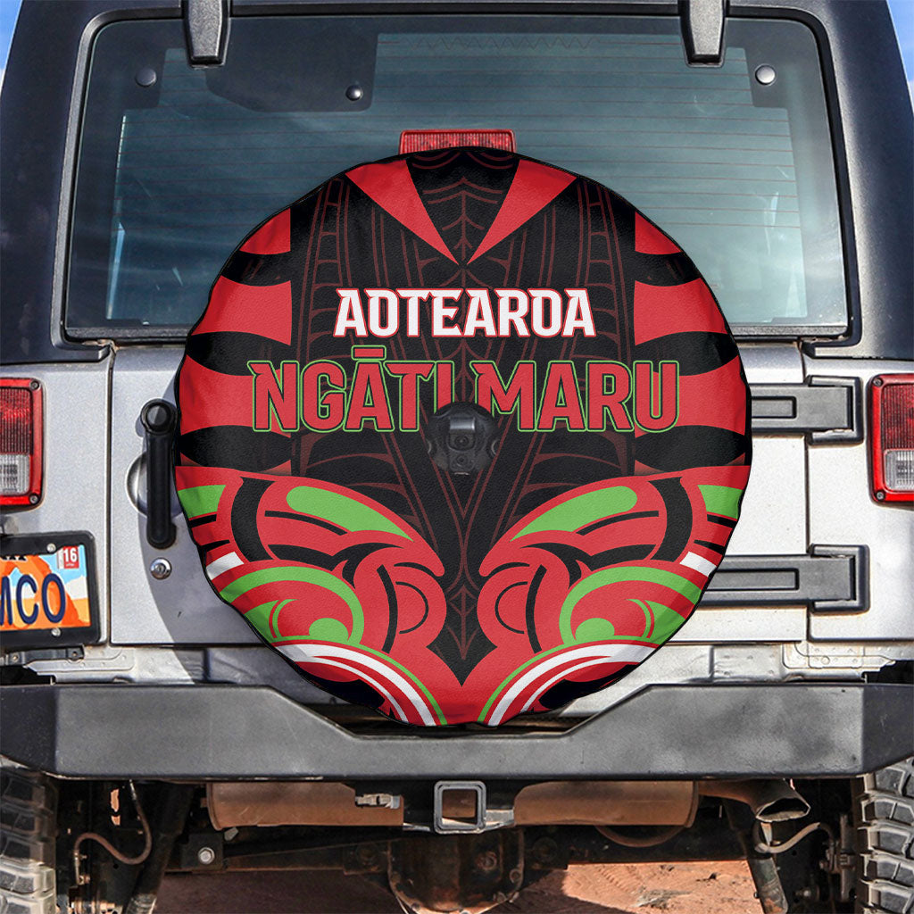 Aotearoa Ngati Maru Spare Tire Cover New Zealand Traditional Maori Pattern DT05 Red - Polynesian Pride