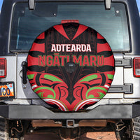 Aotearoa Ngati Maru Spare Tire Cover New Zealand Traditional Maori Pattern DT05 Red - Polynesian Pride