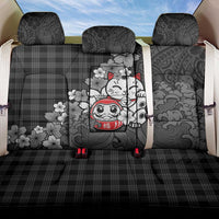 Black Palaka Hawaiian And Japanese Back Car Seat Cover Maneki Neko And Sakura Bloom