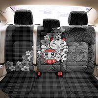 Black Palaka Hawaiian And Japanese Back Car Seat Cover Maneki Neko And Sakura Bloom