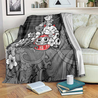 Black Palaka Hawaiian And Japanese Blanket Maneki Neko And Sakura Bloom