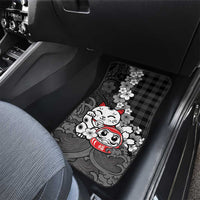 Black Palaka Hawaiian And Japanese Car Mats Maneki Neko And Sakura Bloom