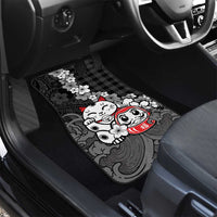 Black Palaka Hawaiian And Japanese Car Mats Maneki Neko And Sakura Bloom
