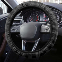 Black Palaka Hawaiian And Japanese Steering Wheel Cover Maneki Neko And Sakura Bloom DT05 - Polynesian Pride