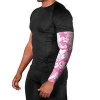 Pink Palaka Hawaiian And Japanese Arm Sleeves Maneki Neko And Sakura Bloom DT05 - Polynesian Pride