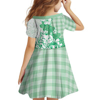 Green Palaka Hawaiian And Japanese Family Matching Short Sleeve Bodycon Dress and Hawaiian Shirt Maneki Neko And Sakura Bloom DT05 - Polynesian Pride