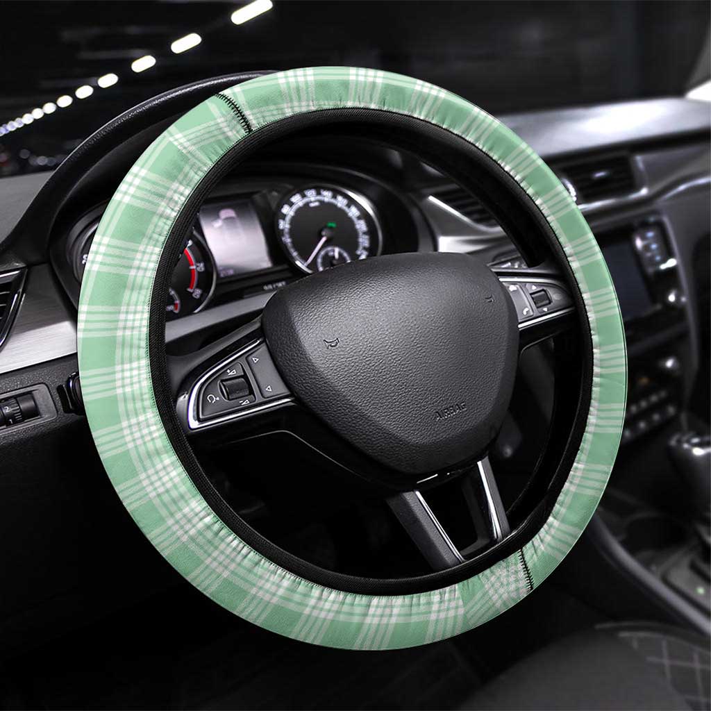 Green Palaka Hawaiian And Japanese Steering Wheel Cover Maneki Neko And Sakura Bloom