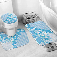 Blue Palaka Hawaiian And Japanese Bathroom Set Maneki Neko And Sakura Bloom DT05 Mat Set Only (3 pcs) One Size Blue - Polynesian Pride