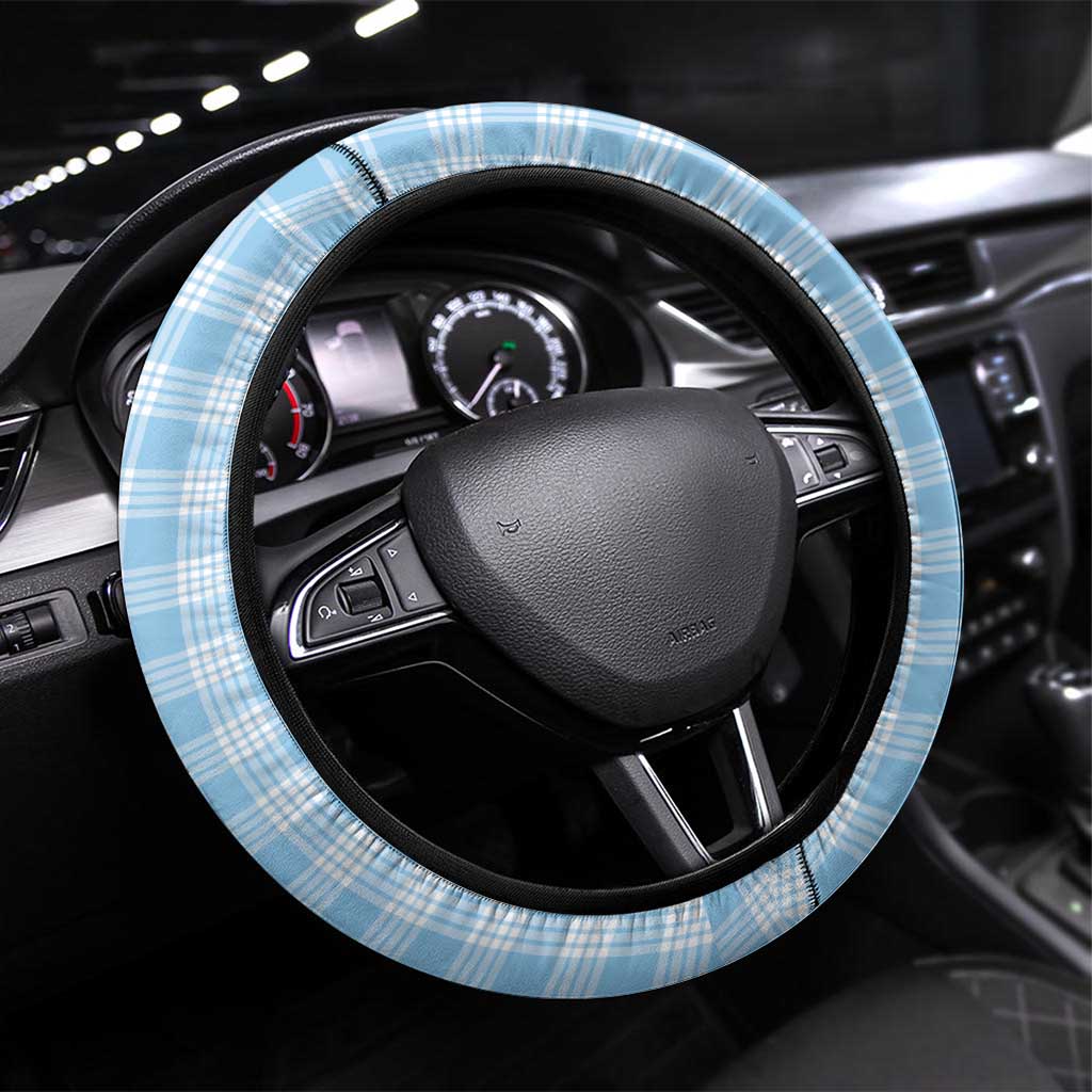 Blue Palaka Hawaiian And Japanese Steering Wheel Cover Maneki Neko And Sakura Bloom