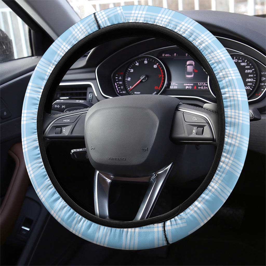 Blue Palaka Hawaiian And Japanese Steering Wheel Cover Maneki Neko And Sakura Bloom