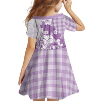 Purple Palaka Hawaiian And Japanese Family Matching Puletasi and Hawaiian Shirt Maneki Neko And Sakura Bloom
