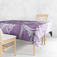 Purple Palaka Hawaiian And Japanese Tablecloth Maneki Neko And Sakura Bloom