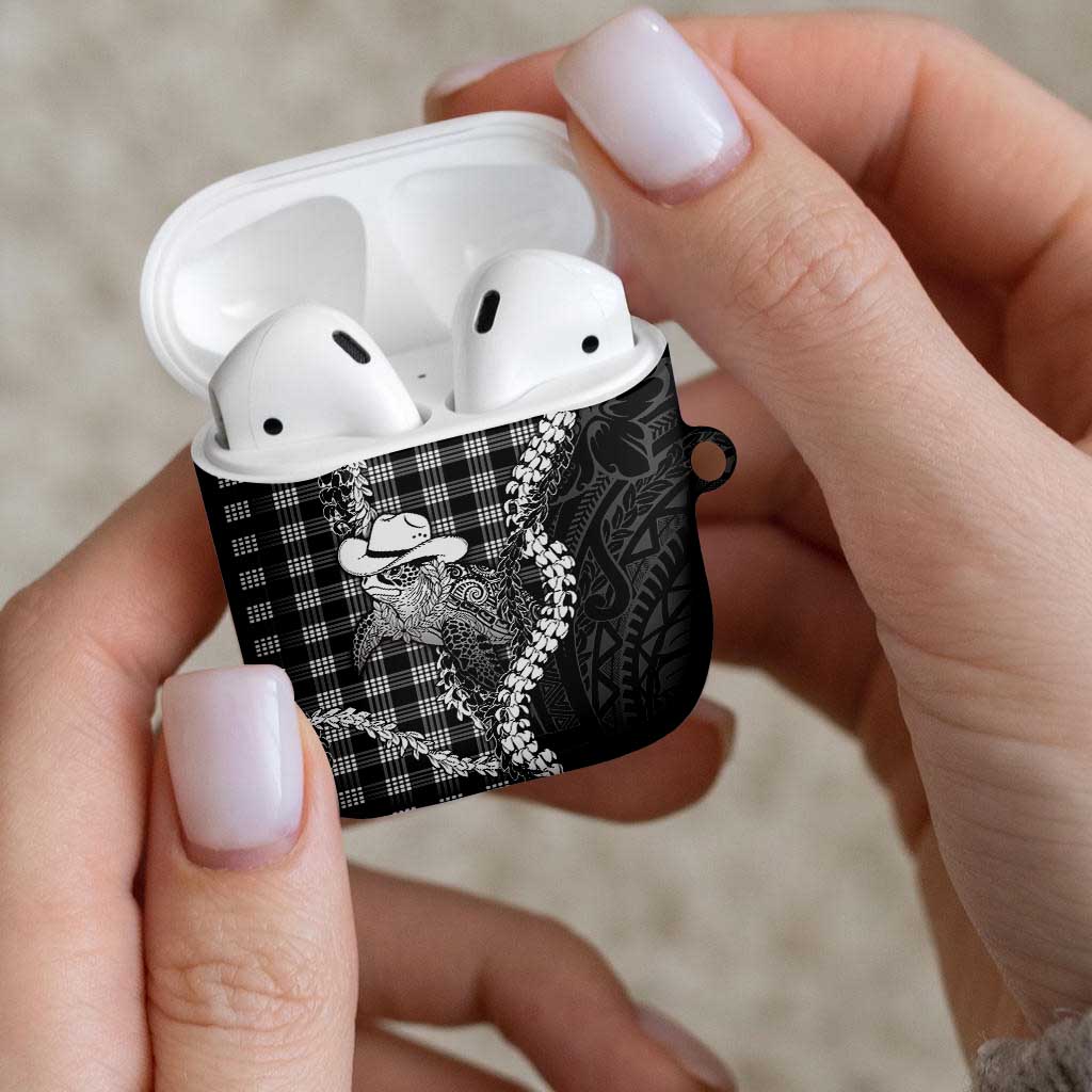 Black Hawaii Palaka Cowboy Turtle AirPods Case Hawaiian Paniolo Puakenikeni Maile Lei DT05 - Polynesian Pride