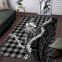 Black Hawaii Palaka Cowboy Turtle Area Rug Hawaiian Paniolo Puakenikeni Maile Lei DT05 Black - Polynesian Pride
