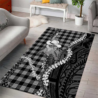 Black Hawaii Palaka Cowboy Turtle Area Rug Hawaiian Paniolo Puakenikeni Maile Lei DT05 - Polynesian Pride