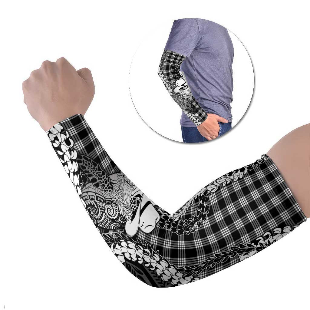 Black Hawaii Palaka Cowboy Turtle Arm Sleeves Hawaiian Paniolo Puakenikeni Maile Lei