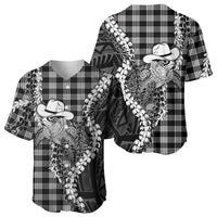 Black Hawaii Palaka Cowboy Turtle Baseball Jersey Hawaiian Paniolo Puakenikeni Maile Lei DT05 - Polynesian Pride