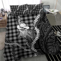 Black Hawaii Palaka Cowboy Turtle Bedding Set Hawaiian Paniolo Puakenikeni Maile Lei