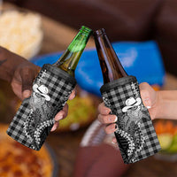 Black Hawaii Palaka Cowboy Turtle 4 in 1 Can Cooler Tumbler Hawaiian Paniolo Puakenikeni Maile Lei