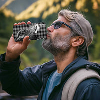 Black Hawaii Palaka Cowboy Turtle 4 in 1 Can Cooler Tumbler Hawaiian Paniolo Puakenikeni Maile Lei