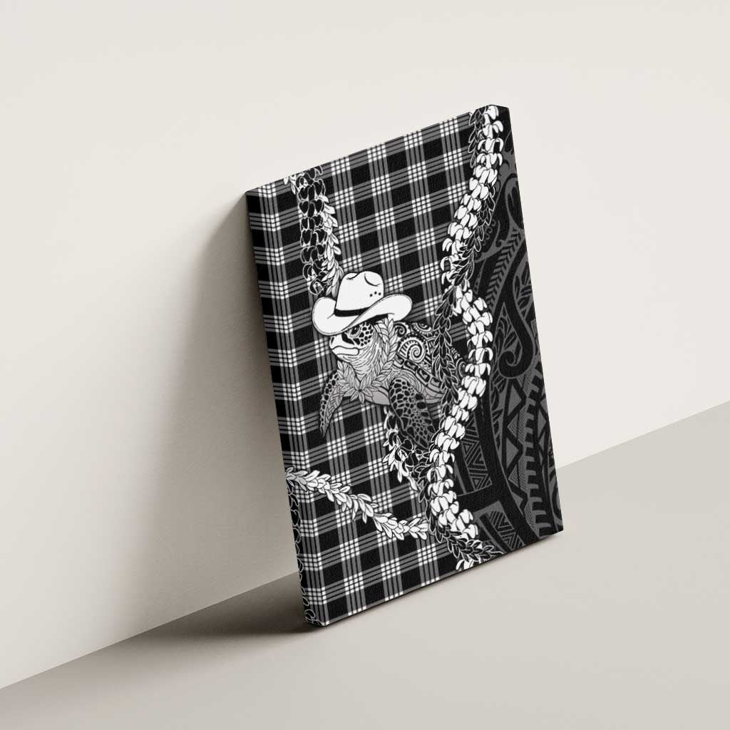 Black Hawaii Palaka Cowboy Turtle Canvas Wall Art Hawaiian Paniolo Puakenikeni Maile Lei DT05 - Polynesian Pride
