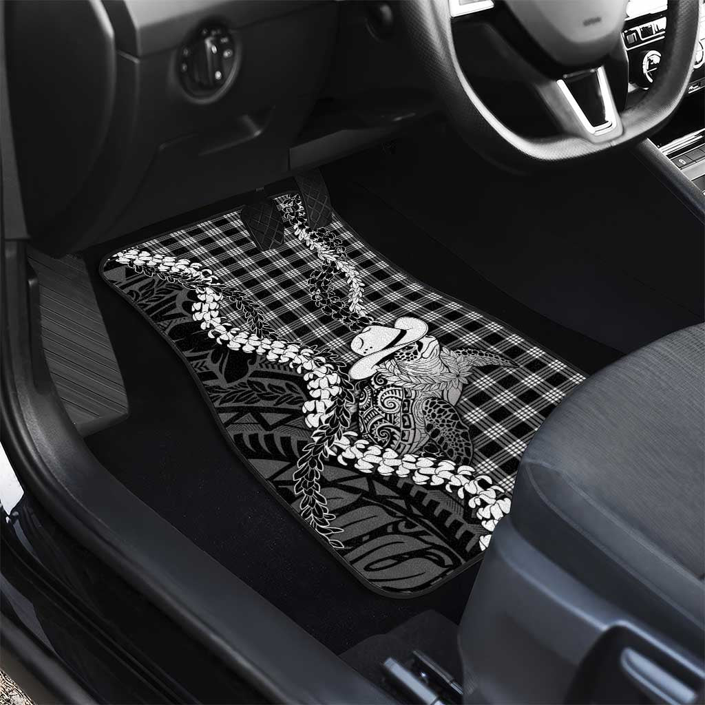 Black Hawaii Palaka Cowboy Turtle Car Mats Hawaiian Paniolo Puakenikeni Maile Lei DT05 - Polynesian Pride