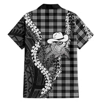 Black Hawaii Palaka Cowboy Turtle Family Matching Summer Maxi Dress and Hawaiian Shirt Hawaiian Paniolo Puakenikeni Maile Lei DT05 - Polynesian Pride