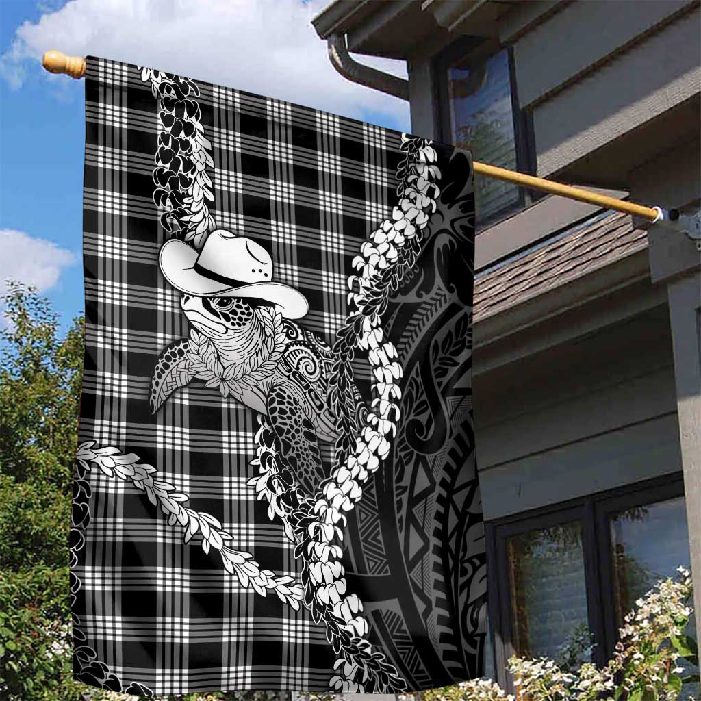 Black Hawaii Palaka Cowboy Turtle Garden Flag Hawaiian Paniolo Puakenikeni Maile Lei DT05 - Polynesian Pride
