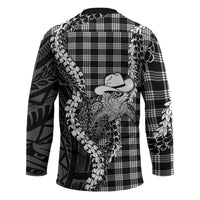Black Hawaii Palaka Cowboy Turtle Hockey Jersey Hawaiian Paniolo Puakenikeni Maile Lei DT05 - Polynesian Pride